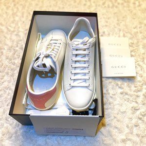 Gucci Interlocking GG Print Ace Sneaker White/Light Pink